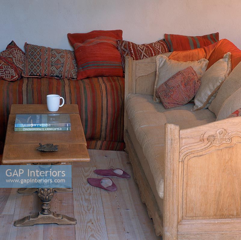 Sofa and coffee mug on table in living room