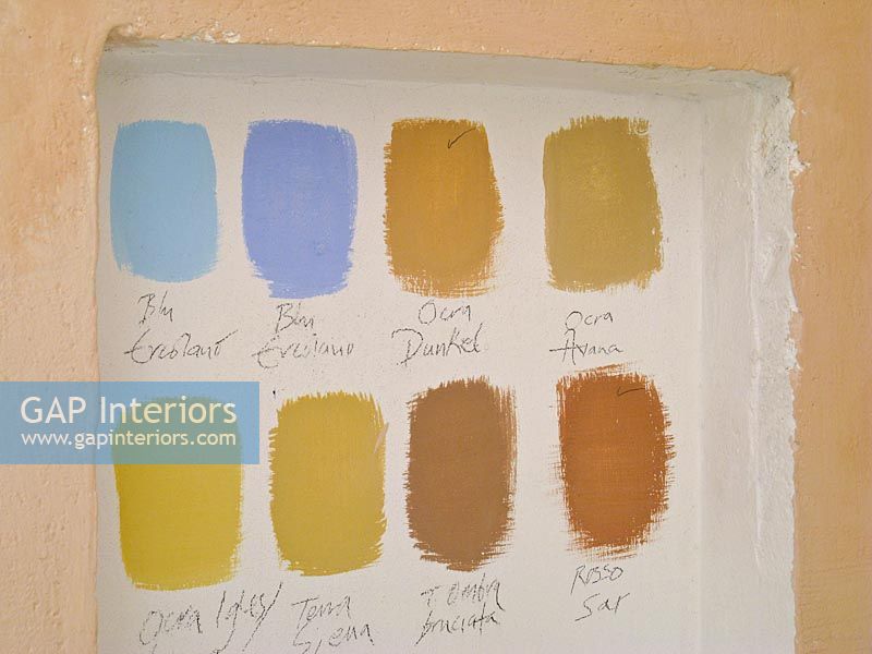 Paint samples on wall