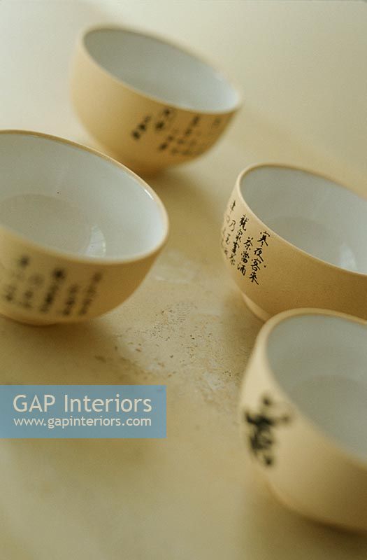 Close-up of Asian bowls