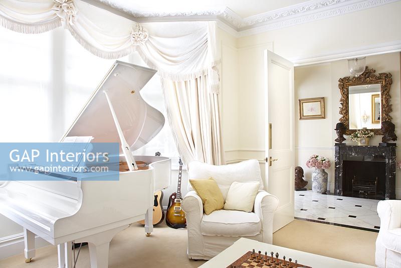 Classic living room with grand piano