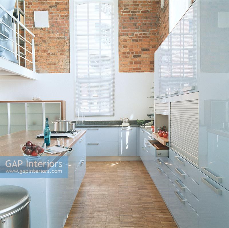 Modern kitchen with kitchen worktop