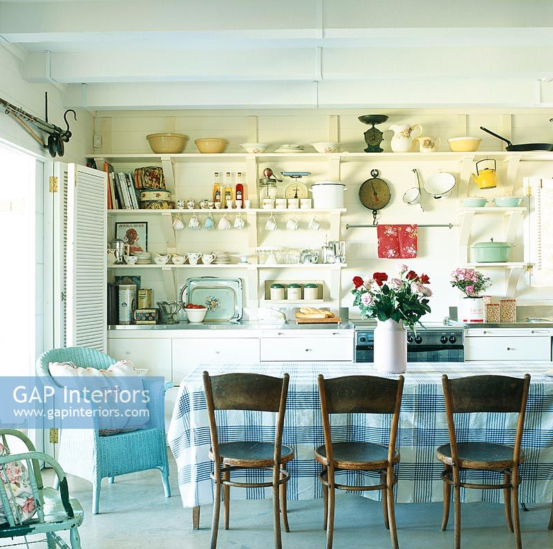 Country style kitchen with dining table