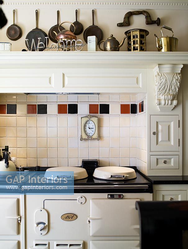 Aga in country style kitchen