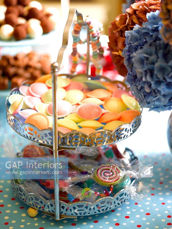 Cake stand full of sweets 