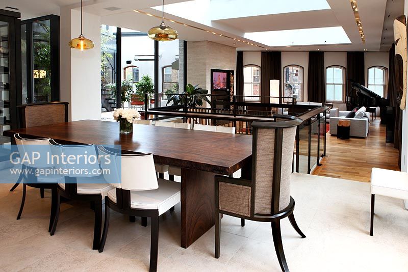 Modern dining room in open plan living area 