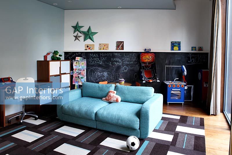 Modern childrens living and play room 
