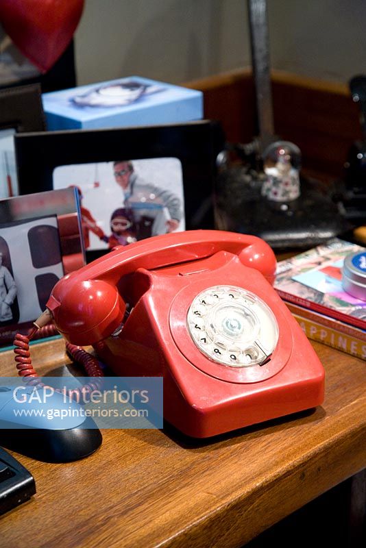 Vintage telephone on desk