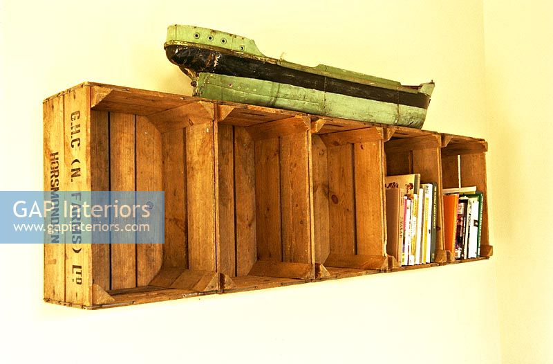 Shelves made from old crates