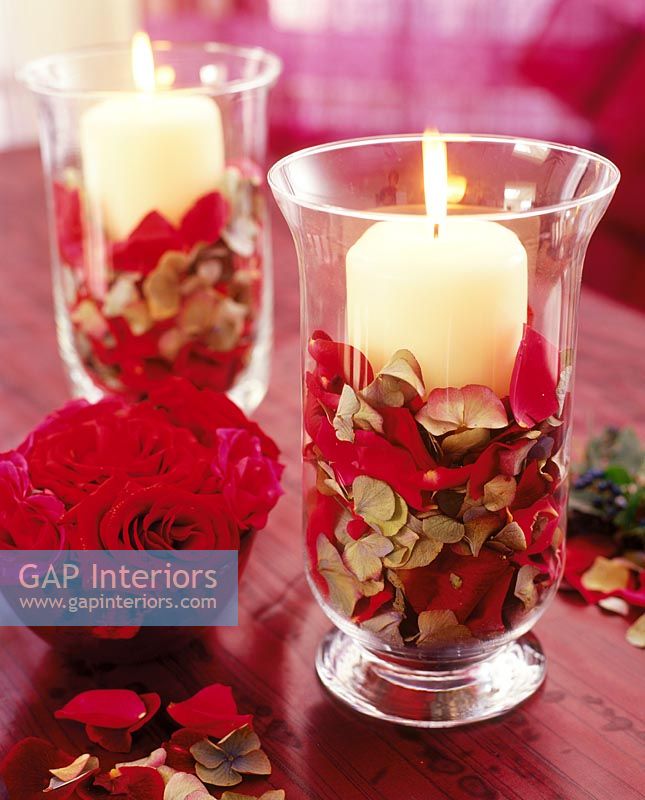 Candles in decorative glassware