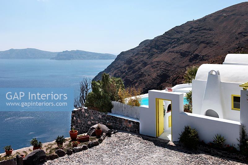 Modern greek villa exterior 