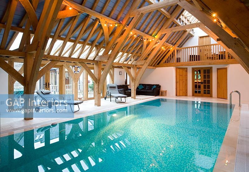 Indoor swimming pool in country house 