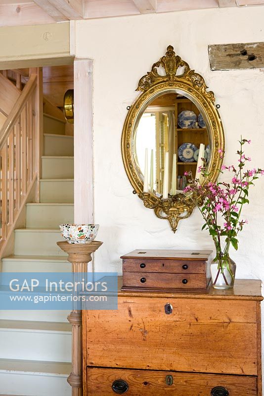 Classic furniture in country hallway 