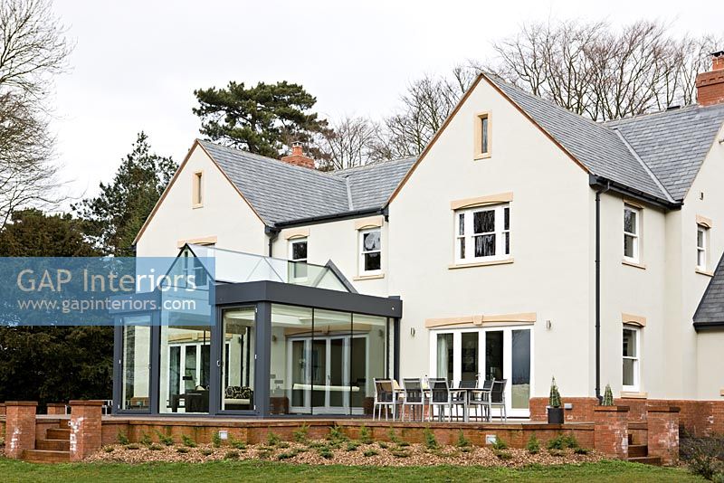 Modern exterior with conservatory
