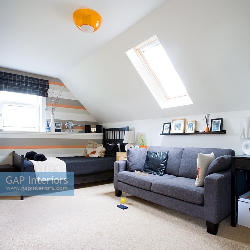Modern spare bedroom in loft conversion