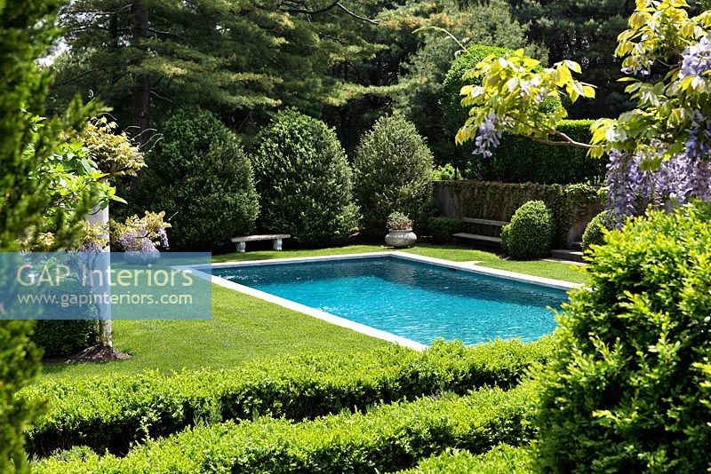 Country garden with swimming pool