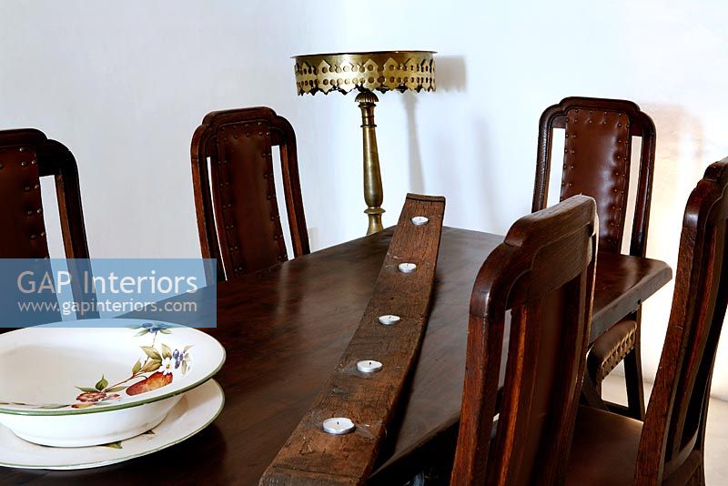 Traditional wooden dining table