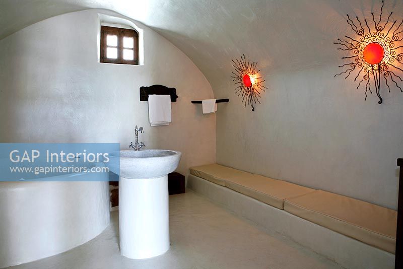 Cycladic white bathroom