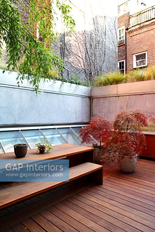 Contemporary decked roof terrace