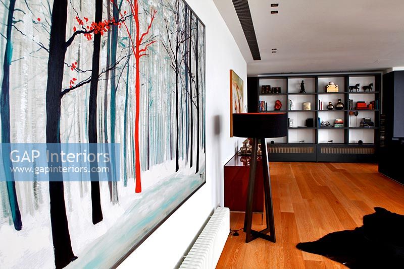 Contemporary painting in living room