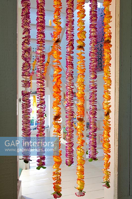 Floral garlands hanging at door