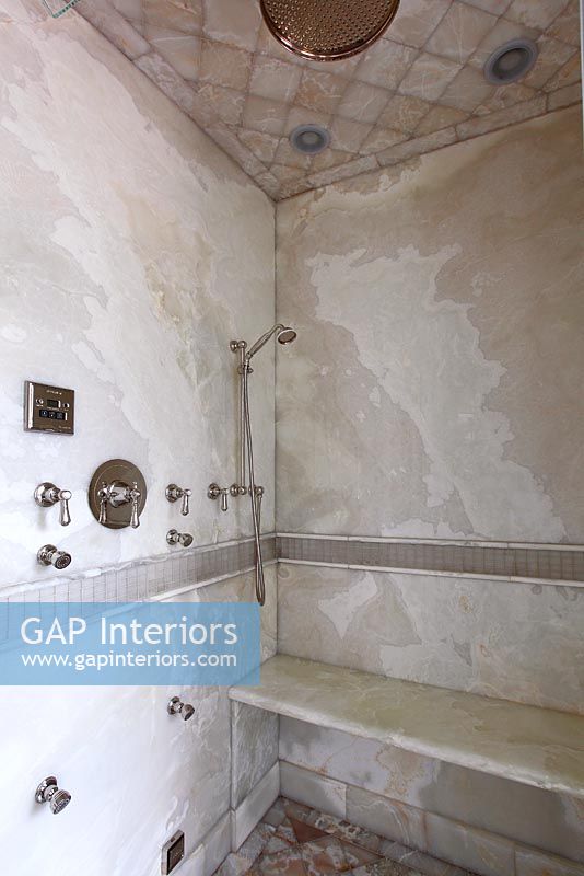 Luxury marble shower with hydromassage