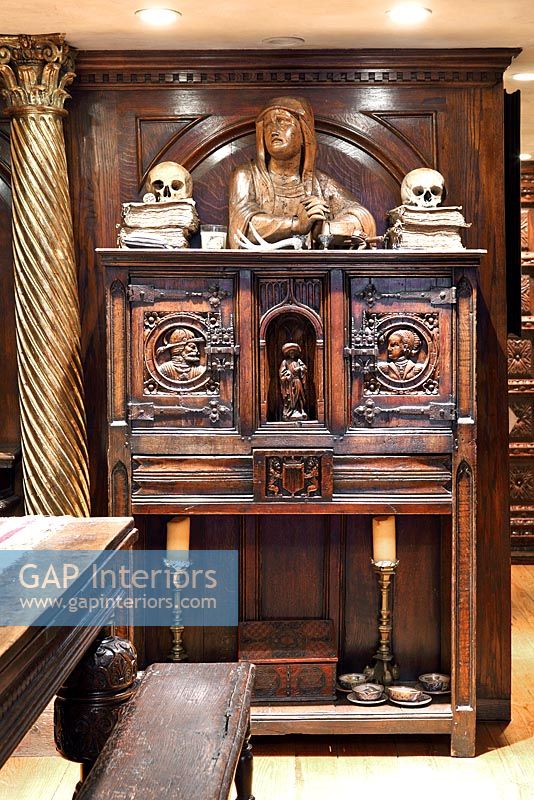 Carved wooden cabinet