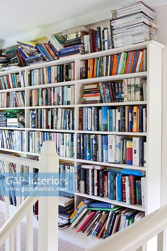 Bookshelves on upstairs landing