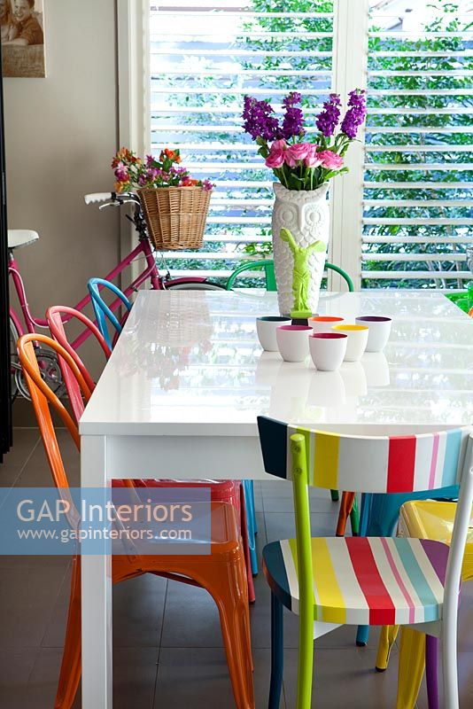 Colourful modern dining room