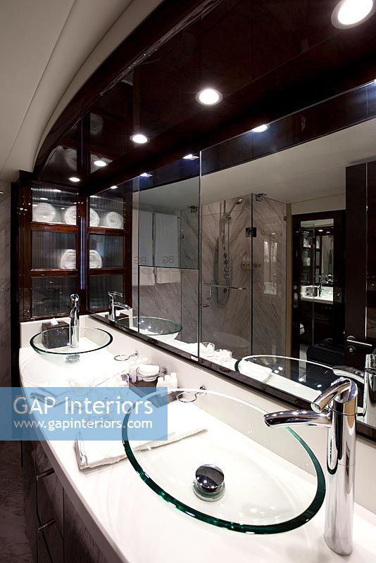 Bathroom on luxury yacht