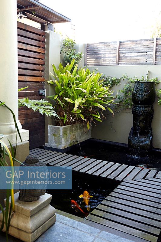 Compact garden with water features