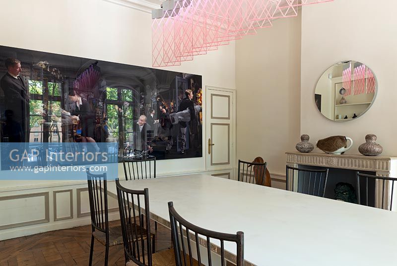 Modern dining room with designer and vintage furniture