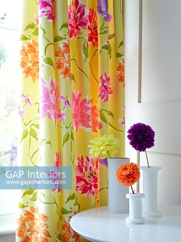 Colourful floral curtains