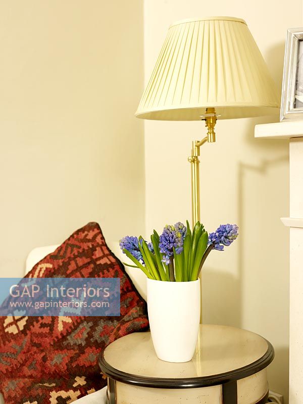 Hyacinth flowers in white vase
