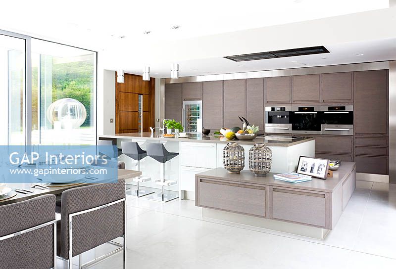 Contemporary kitchen and dining room