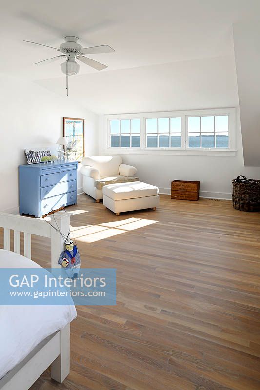 Wooden flooring in bedroom