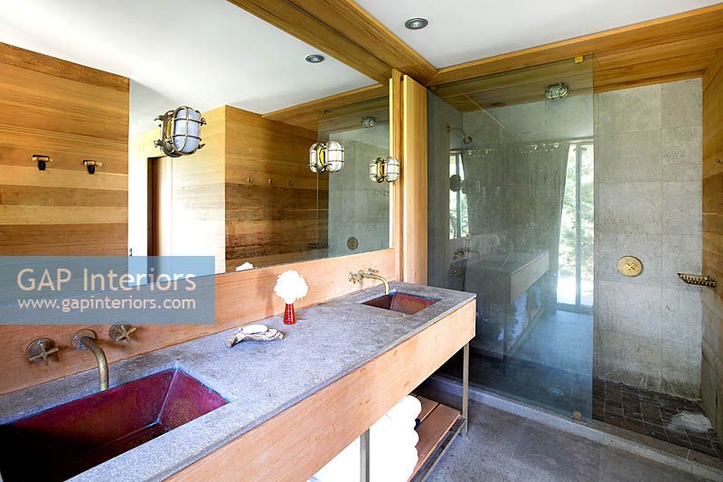 Modern wooden bathroom