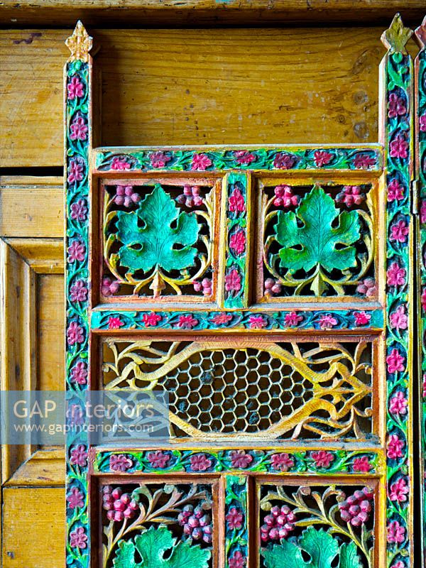 Colourful wooden screen