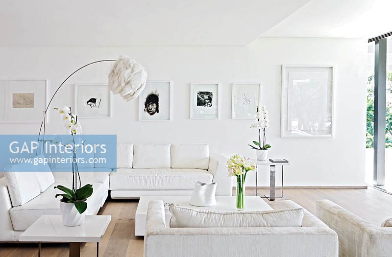 White living room furniture