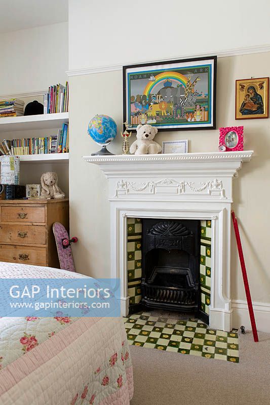 Period fireplace in childs bedroom