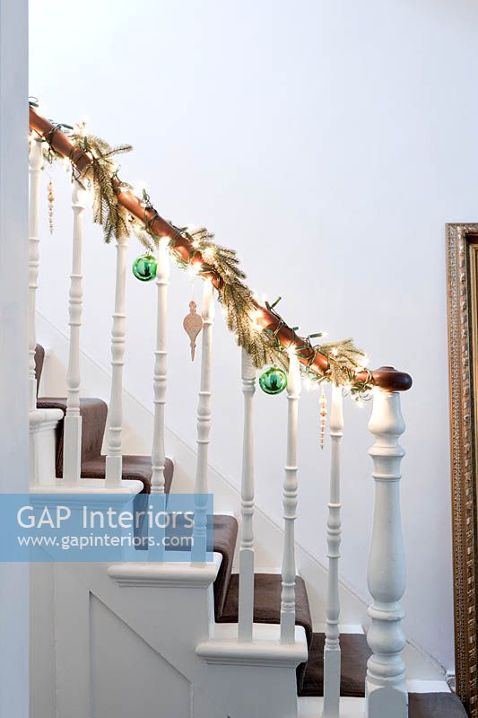 Fairy lights on bannisters