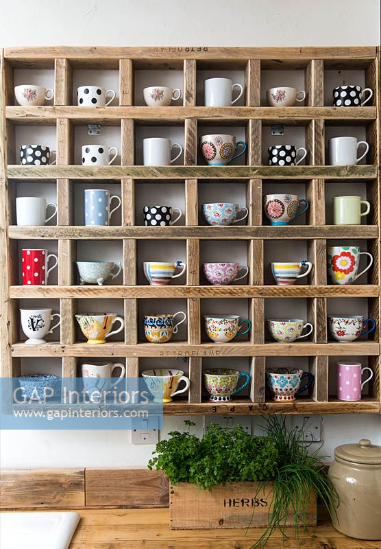 Colourful cups display