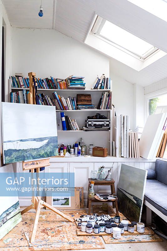 Artists studio with painting by Anna Lucy Boss