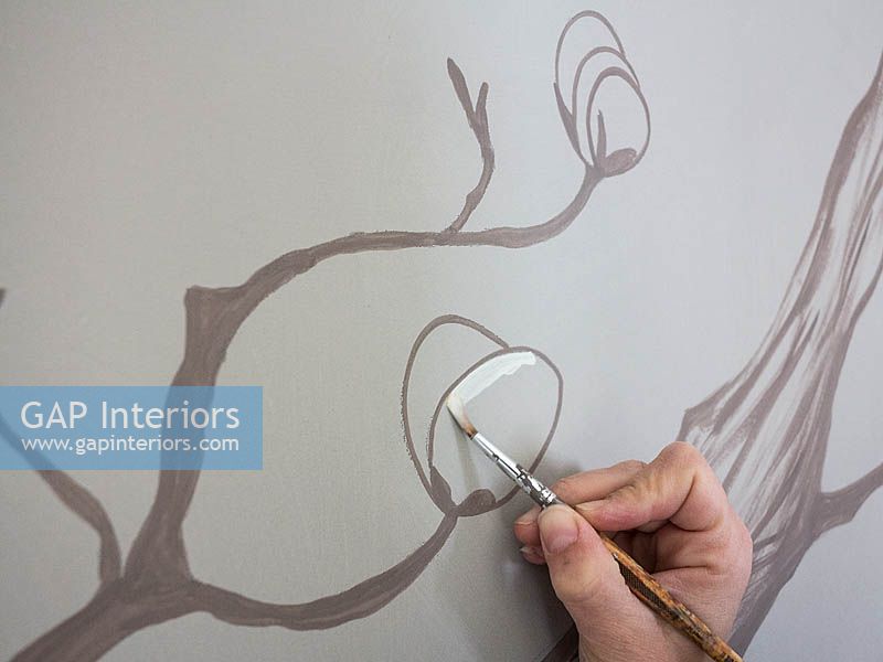 Painting a wall mural