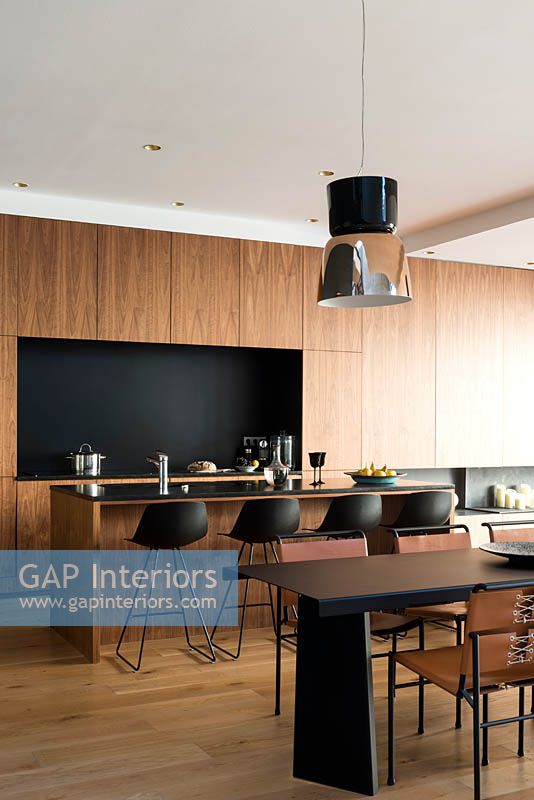 Contemporary kitchen, dining area and breakfast bar