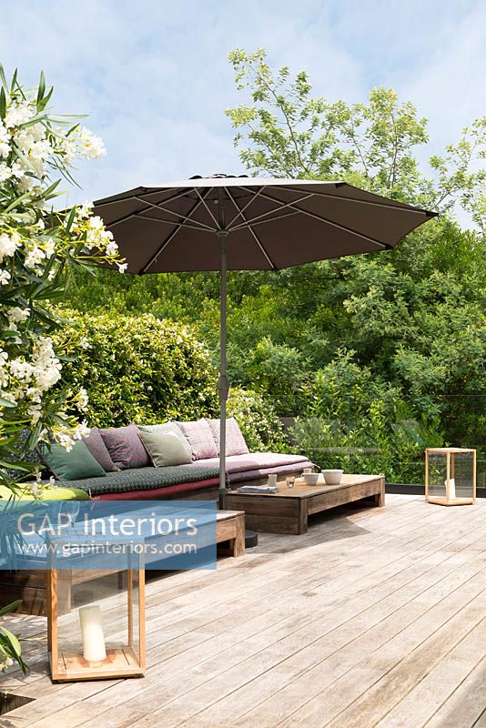 Deck with sofa and parasol