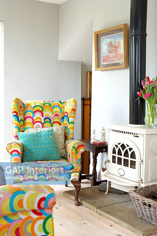 Patterned armchairs