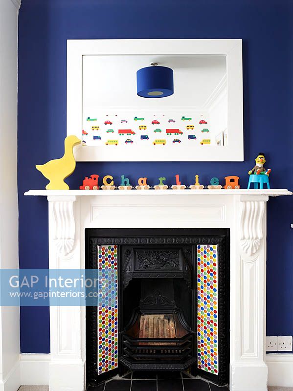 Fireplace in childs bedroom