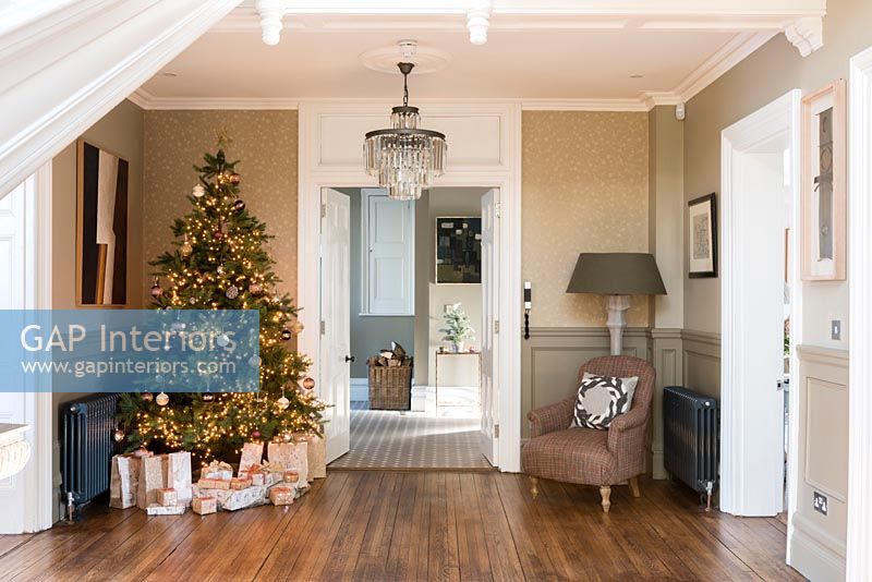 Entrance hall with christmas decorations