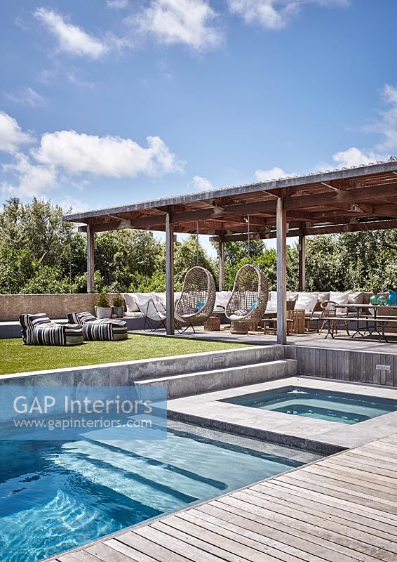 Swimming pool and outdoor seating area