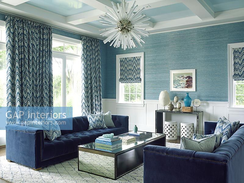 Blue modern living room